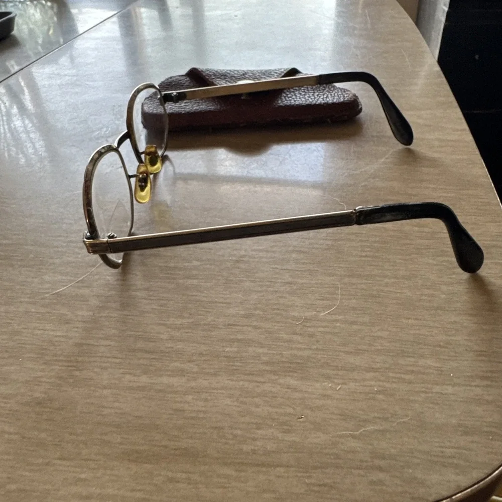 Vtg USA 1/20 10K Gold Filled Bifocal Eyeglasses Wire Frame Octagon Glasses MCM